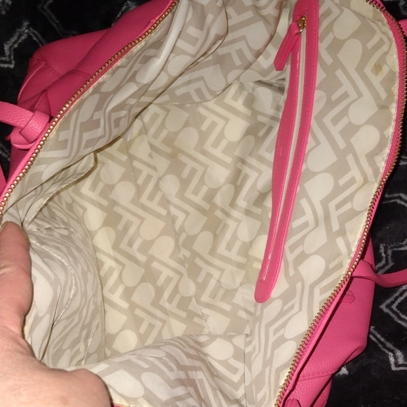 Poverty Flats pink tote handbag gold lining - Picture 10 of 17